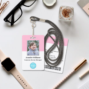 Custom Employee Staff Name Logo Barcode Photo ID Badge