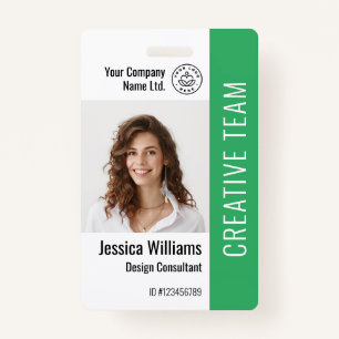 Custom Employee Staff Name Logo Barcode Photo ID Badge