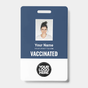 Custom Employee Vaccine Pass Photo Qr Code Logo Badge