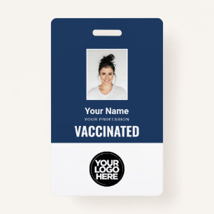 Custom Employee Vaccine Pass Photo Qr Code Logo Badge