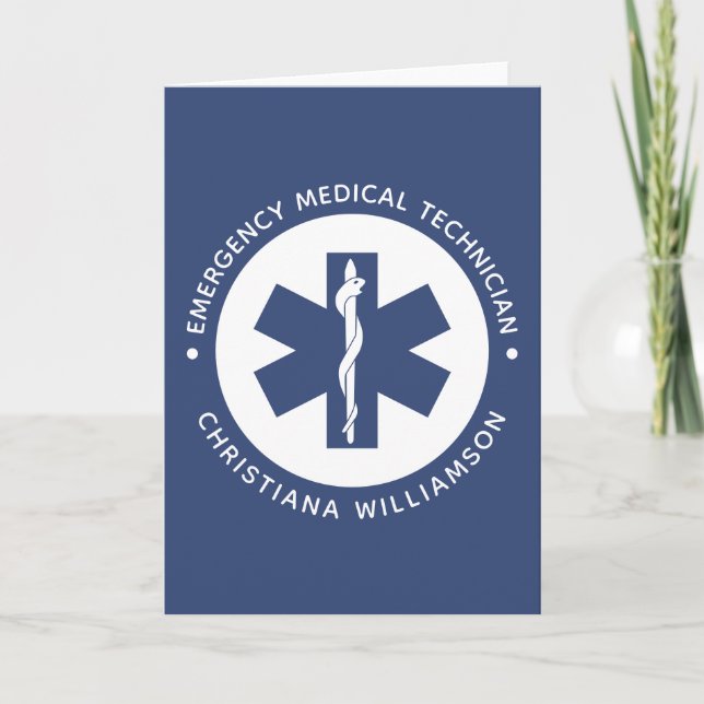 Custom EMT Symbol Emergency Medical Technician Card (Front)