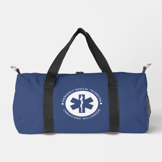 Custom EMT Symbol Emergency Medical Technician Duffle Bag (Front)