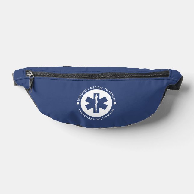 Custom EMT Symbol Emergency Medical Technician Fanny Pack (Lay Down)