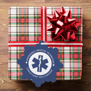 Custom EMT Symbol Emergency Medical Technician Ornament Card