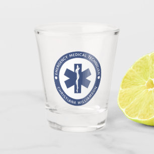Custom EMT Symbol Emergency Medical Technician Shot Glass