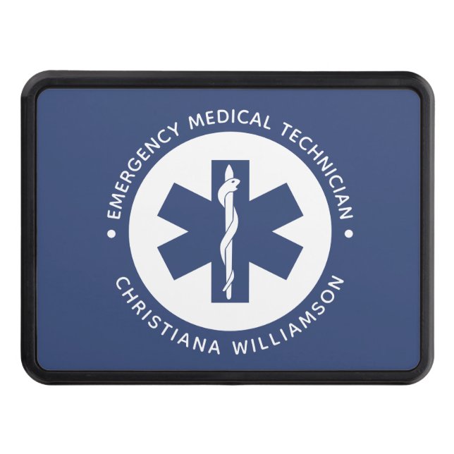 Custom EMT Symbol Emergency Medical Technician Trailer Hitch Cover (Front)