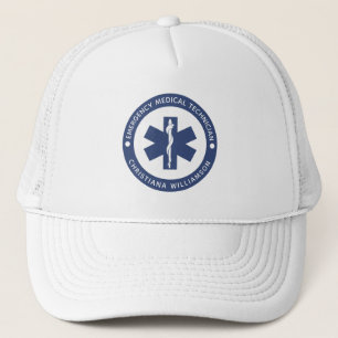 Custom EMT Symbol Emergency Medical Technician Trucker Hat