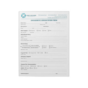 Custom Endodontic Consultation Form Notepad