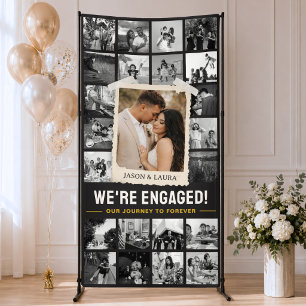 Custom Engagement Banner, Retro Photo Collage 4x8' Banner