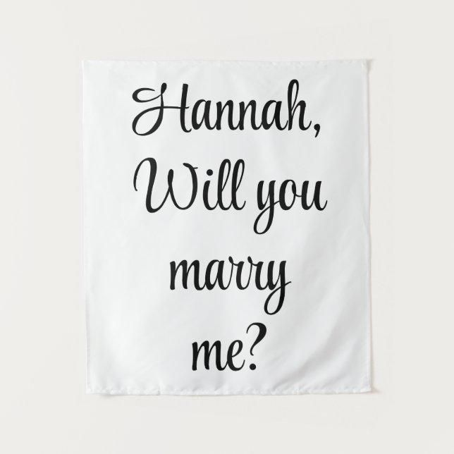 Custom Engagement Personalized Will you marry me Tapestry (Front)