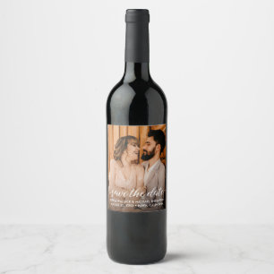 Custom Engagement Photo Save the date Wine Label