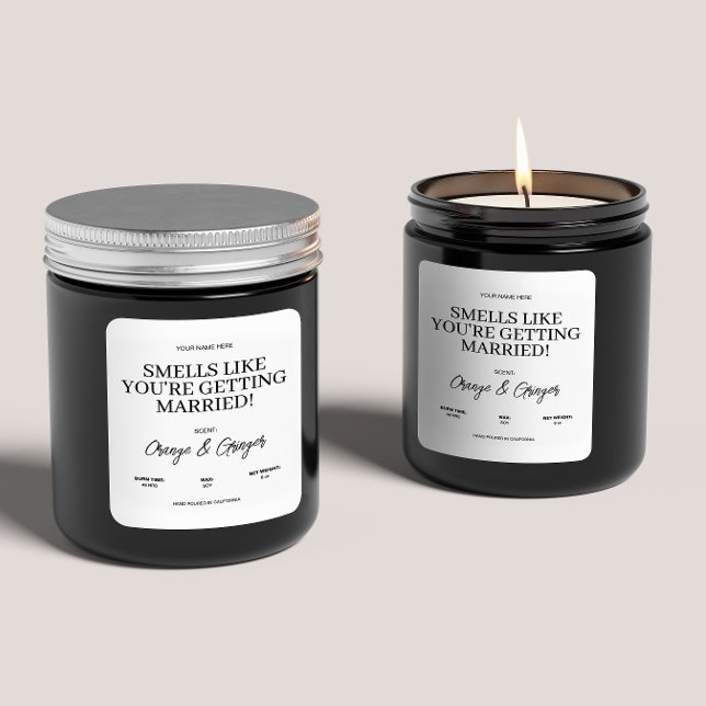 Custom Engagement Wedding Candle Gift for Couple Square Sticker (Creator Uploaded)