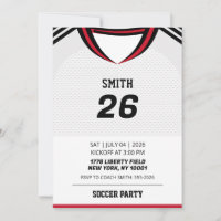 Custom England Soccer Jersey Birthday Invit