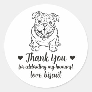 Custom English Bulldog Dog Wedding Favour Stickers