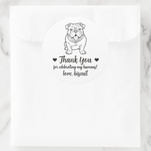 Custom English Bulldog Dog Wedding Favour Stickers