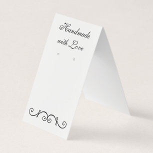 Custom English Scroll Tented Earring Display Cards