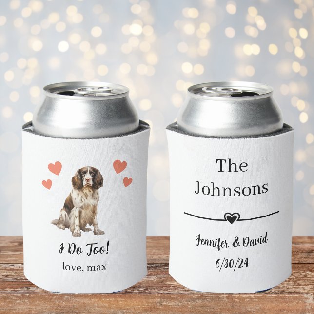 Custom English Spaniel Pet Wedding Can Cooler (Creator Uploaded)