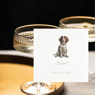 Custom English Springer Spaniel Pet Wedding Napkin