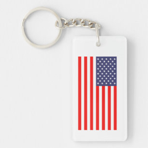 Custom English Union Jack American flag reversible Keychain