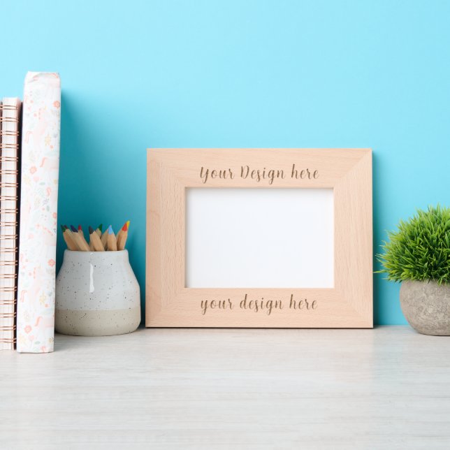 Custom Engraved Wood Frame - Natural Picture Gift (Front)