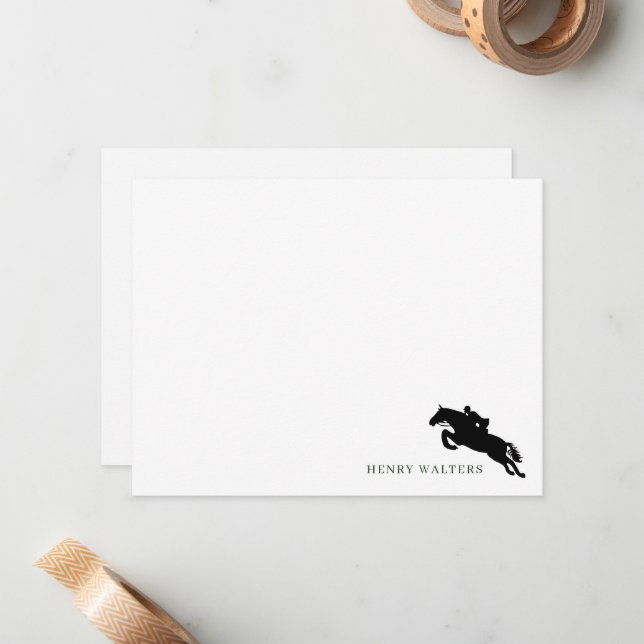 Custom Equestrian Note Card (Front/Back In Situ)