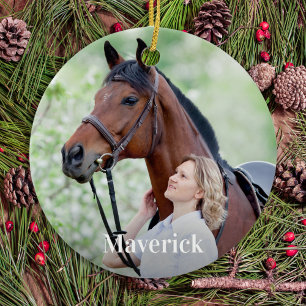 Custom Equine Photo Horse Lover Personalized Ceramic Ornament
