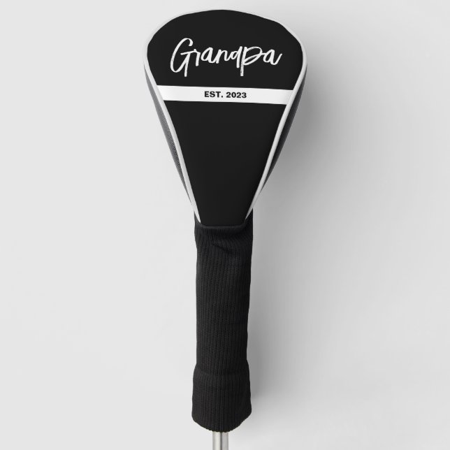 Custom Established Year Grandpa Golf Head Cover (Front)