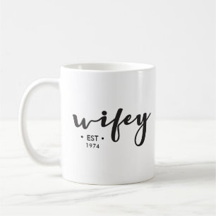 Custom Established year here personalized Wifey Coffee Mug