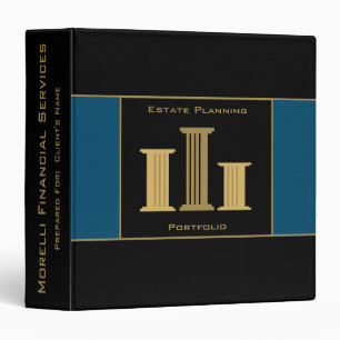 Custom Estate Planning Portfolio Black   Blue Binder