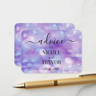 Custom Ethereal Purple Wedding Advice Card