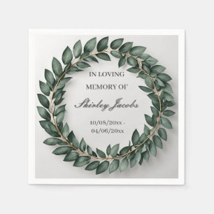 Custom Eucalyptus Funeral wreath Elegant Memorial Napkin