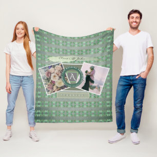 Custom Event 2 Custom Photos w/Shamrocks Fleece Blanket