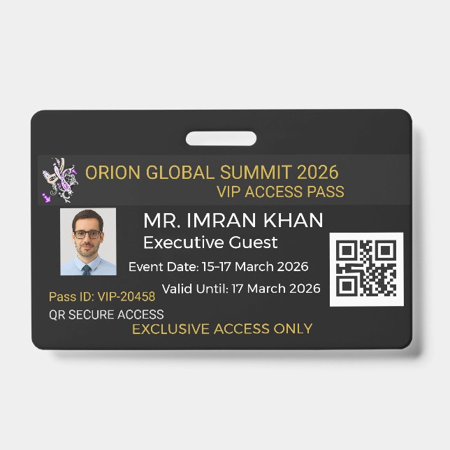 Custom Event Badge | Durable | Professional (Front)