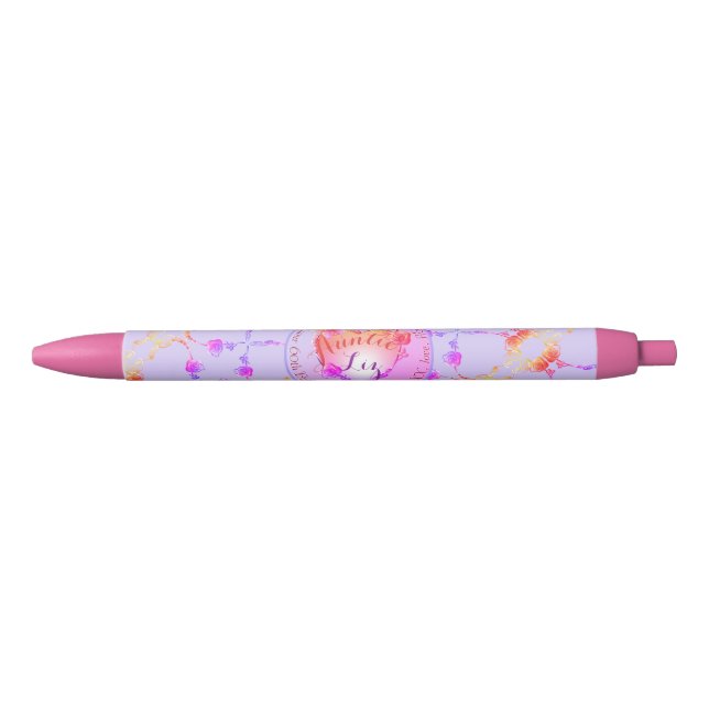 Custom Event/Birthday Rose Hearts  Black Ink Pen (Front)