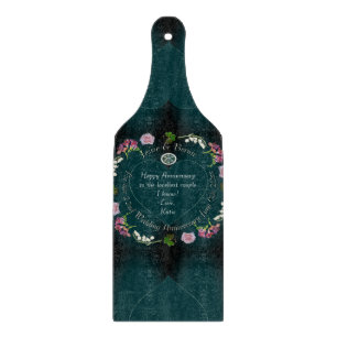 Custom Event Floral Denim Blue Cutting Board