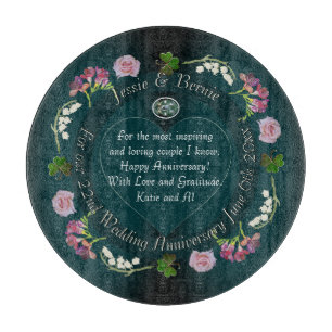 Custom Event Floral Heart Cutting Board