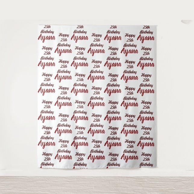 Custom Event Party Backdrop Step and Repeat Tapestry (Front)