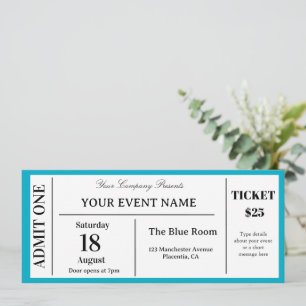 Custom Event Ticket, Concert Fake Ticket, School I Invitation