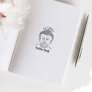 Custom Ex Libris, Buddha Book   Rubber Stamp