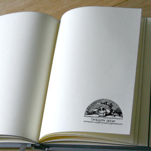 Custom Ex Libris Skull with Crown, Vintage Rubber Stamp