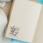 Custom Ex Libris Vintage Flower Book  Rubber Stamp<br><div class="desc">This "Ex Libris" rubber stamp features a vintage flower book with a custom name.</div>
