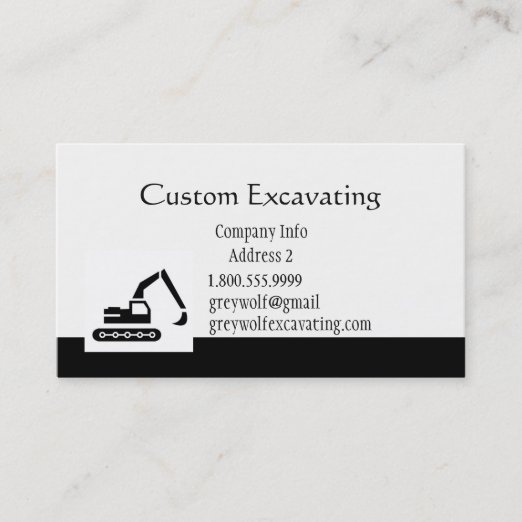 Excavation Business Cards Profile Cards Zazzle CA