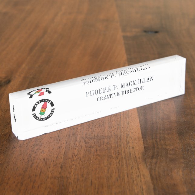 Custom Executive Logo Desk Name Plaque Nameplate (Side)
