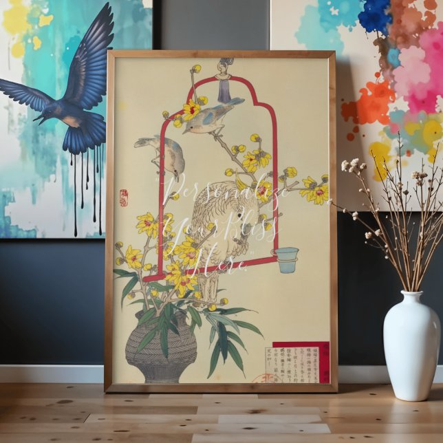 CUSTOM Exotic Parrot & Wintersweet Art Print  (Creator Uploaded)