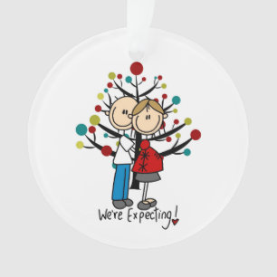 Custom Expectant Couple Holiday Acrylic Ornament