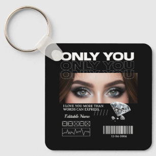 Custom Eyes Image & Name   Personalized Keychain