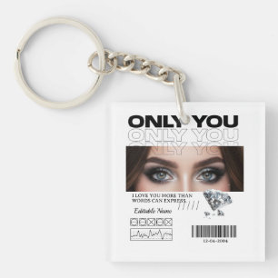 Custom Eyes Image, text   Personalized  Keychain