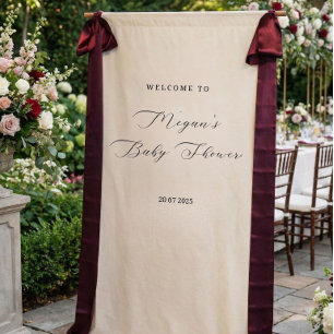 Custom Fabric Baby Shower Sign • Modern