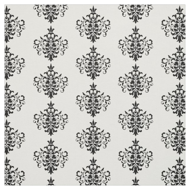 Custom Fabric-Black & White Damask Fabric (Swatch)