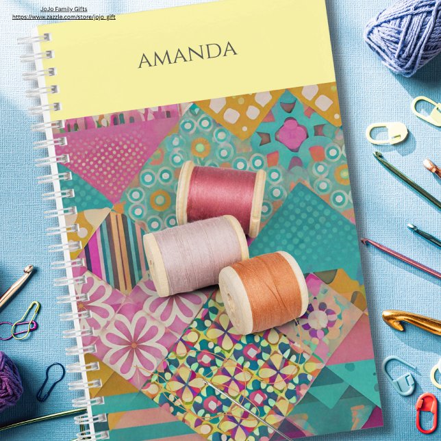 Custom fabric pattern Colourful Exotic sewing Notebook (Creator Uploaded)